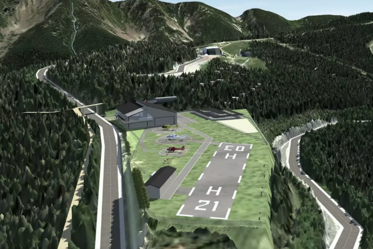 La simulació virtual de l'Heliport Nacional.